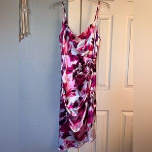 Emery Rose Pink Paintbrush Silk Dress Size Large
